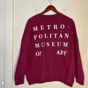 The Met Art Gallery Museum New York Burgundy Crewneck Sweatshirt
